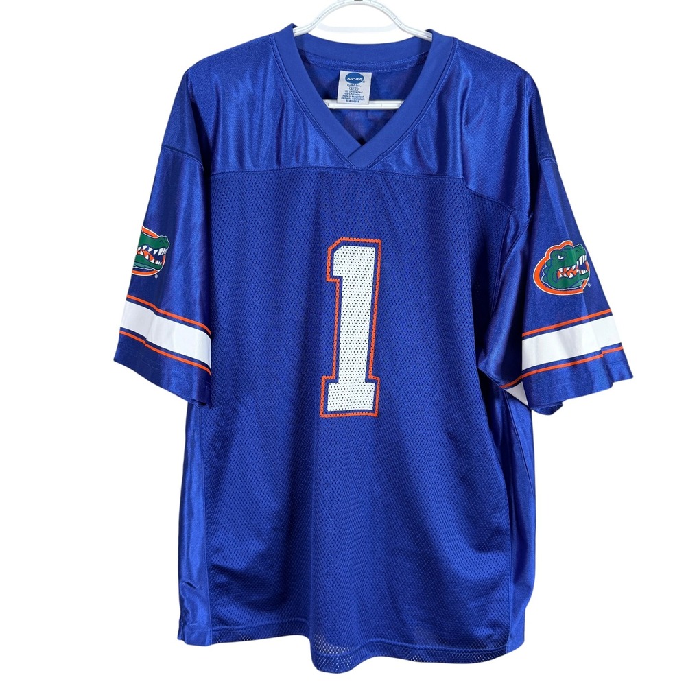 Vintage 90s NCAA Florida Gators #1 Football Jersey Mens L Blue Mesh